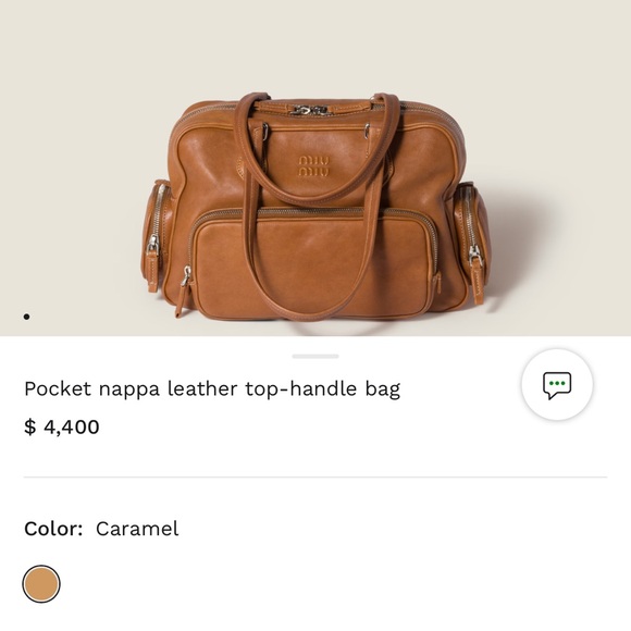 Miu Miu Pocket Nappa leather top-handle bag - Picture 15 of 16